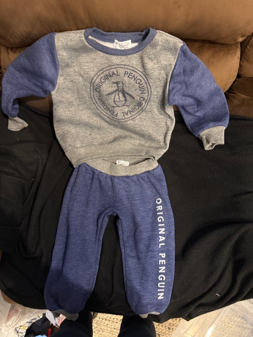 Original Penguin Gray and Blue Kids Sweatshirt & Joggers Set